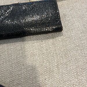 Sleek Black Textured Wallet Clutch